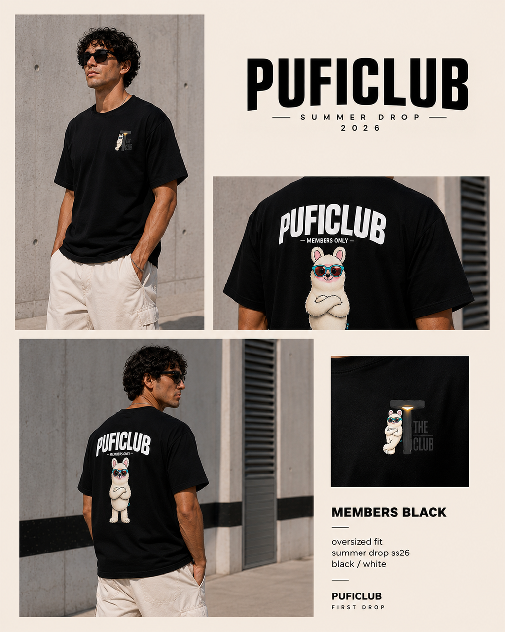 PufiClub Members Black Tee